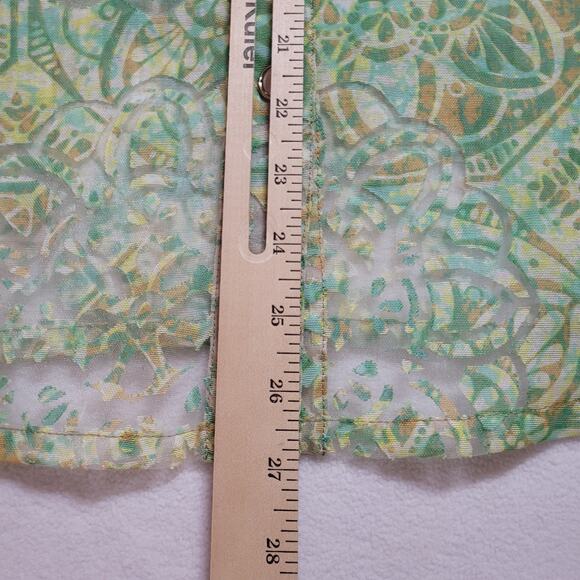 Womens Top 16 Sheer Retro Button Front Pastel Colors Mom Granny Fairy Y2K Boho - Picture 3 of 10